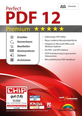 Perfect PDF 12 Premium inkl. OCR - 2 PCs - Erstellen & Bearbeiten - PC Download