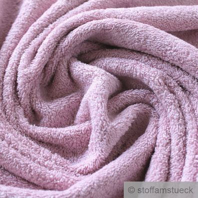Stoff Bio-Baumwolle Frottee rosa Frotté zweiseitig Baumwollstoff dick weich