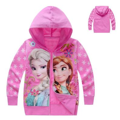 Mädchen Frozen Elsa Zipper Kapuzenpullover Strickjacke Kinder Hoodie Sweatshirts