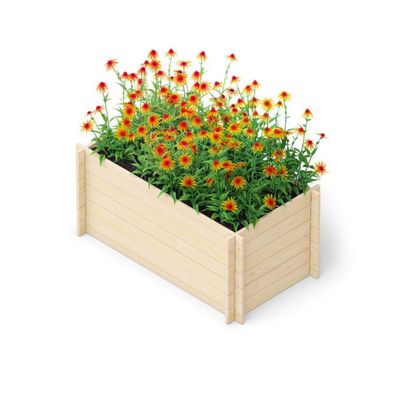 Hochbeet Holz Pflanzentopf Garten Anzucht Blumen Gemüse Kräuter Box Kasten Natur