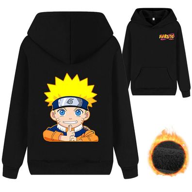 Junge Naruto Kapuzenpullover Plus Velvet Kinder Lange Ärmel Hoodie Sweatshirts