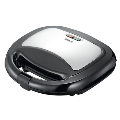 Sandwichtoaster Maker Schwarz Edelstahl Grill Antihaft Panini Waffeln