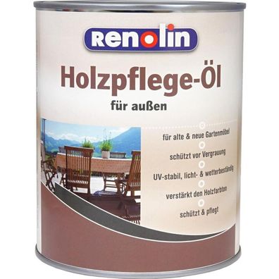 3x Renolin Holzpflege Öl 1L Bangkirai Außen Schutz Möbel Wetter Politur Farben