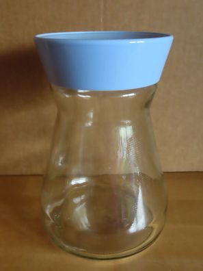 Glas zum Aufbewahren hell blauer Deckel Tchibo/ ca. 15,5 cm H