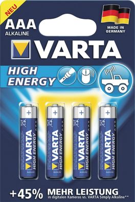 VARTA Batterien „Longlife Power“ 4903110414 Highenergy Mic.4er