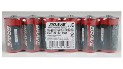 40x Brave Batterien 6er C 1,5V R14P Super Stark Industrial Universal Strom Akku