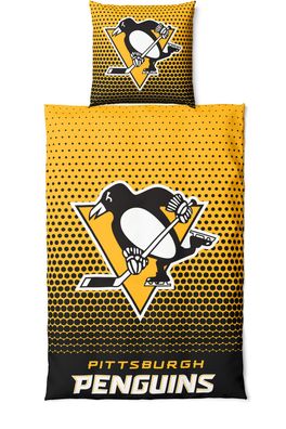 NHL Bettwäsche Set Pittsburgh Penguins Eishockey Bedding Set Bettbezug 200x135cm