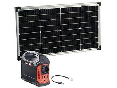revolt Powerstation & Solar-Generator HSG-420 , 50-W-Solarpanel, 42AH 12 & 230 V