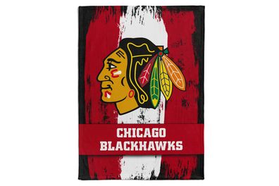 NHL Kuscheldecke Chicago Blackhawks Decke Fleece Throw Brush Blanket 150x200cm