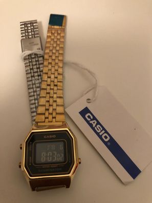 Casio Vintage Armbanduhr LA680WEGA-1BER Retro Digital Unisex Gold-farben Neu/ OVP
