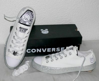 Converse 162238C CTAS LOW OX MC Canvas LUX Schuhe Sneaker Boots 41 Weiß Silber