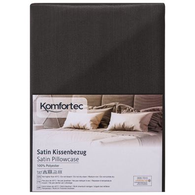 Komfortec Satin Kissenbezug 2er Set 40x40 cm mit Reißverschluss, Micro Satin, ...