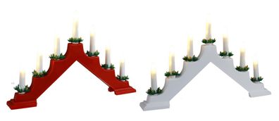 LED Schwibbogen rot weiß Lichterbogen Schwedenleuchter Fenster-Weihnachtsdeko