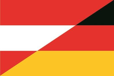Aufkleber Fahne Flagge Österreich-Deutschland in verschiedene Größen