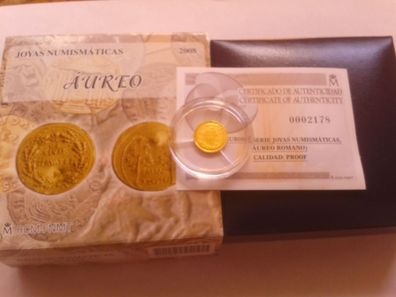 20 euro 2008 PP Spanien Römischer Aureus Juwelen der Numismatik 1,24g Gold 999er