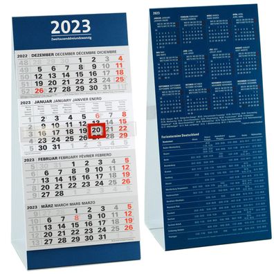 Tischkalender 2023 4 Monate Bürokalender 4-Monatskalender Schreibtischkalender