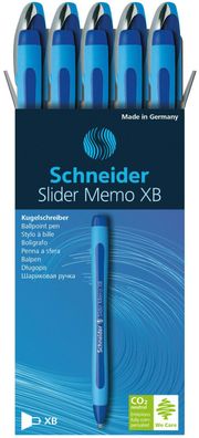 Schneider Slider Rave Kugelschreiber XB Kappenmodell blau Dokumentenechte Mine