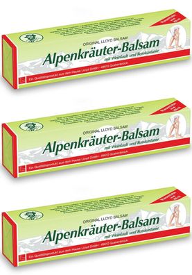 3 x Alpenkräuter-Balsam Weinlaub Rosskastanie Gel 200ml Tube + 1 Tubenquetscher
