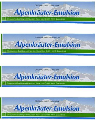 4 x Alpenkräuter-Emulsion Wohltat für alle Menschen 200ml Tube + 1 Tubenquetscher