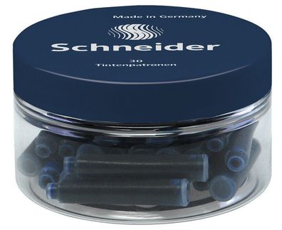 30 x Schneider Tintenpatrone Standard Füllhalter mitternachtsblau Runddose