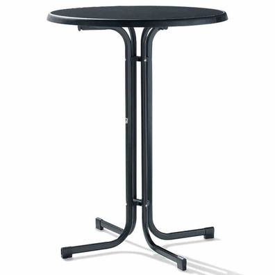 Stehtisch, Ø 86 cm, eisengrau Stahrohrgestell, Mecalit-Pro-Platte