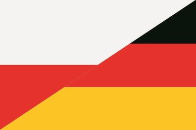 Aufkleber Fahne Flagge Polen-Deutschland in verschiedene Größen