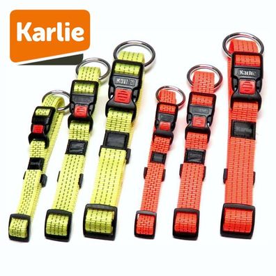 Karlie Halsband ART Sportiv PLUS REFLEX - gelb & orange Nylon Hundehalsband