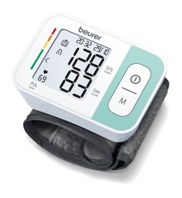BEURER Blutdruckmessgerät für Handgelenk 2x60 Speicher LCD weiß SR BC1
