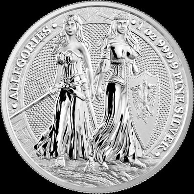 Germania Mint The Allegories Polonia & Germania 1 oz 999 Silber 5 Mark