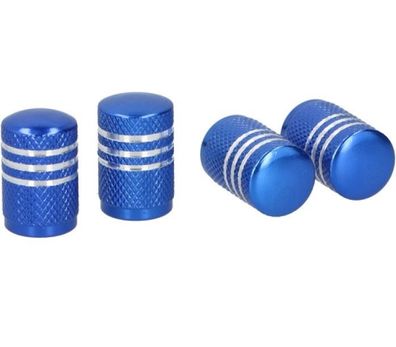 4 x Ventilkappen Dunlop Kappen Alu Aluminium Metall für PKW Auto Roller Blau