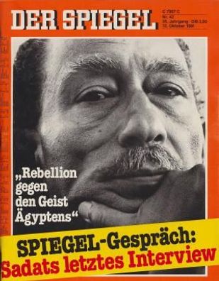 Der Spiegel Nr. 42 / 1981 Sadats letztes Interview