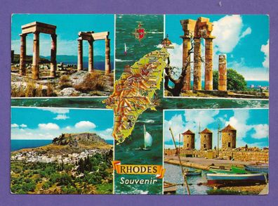 Postkarte Griechenland Rhodes/ Rhodod Ansichten gelaufen nach Mutzschen