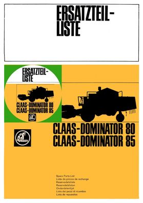 Mähdrescher Claas Dominator 80 und 85 Ersatzteilliste