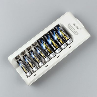 8 Steckplätze Smart Batterieladegerät mit Anzeigelampe für aa aaa nimh nicd -