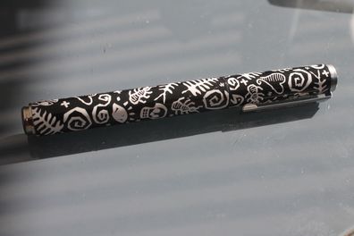 Sheaffer Tintenroller, schwarz/ weiß, gummiertes Griffstück