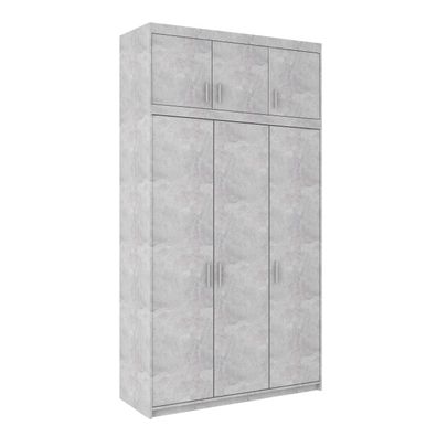 Furnix Kleiderrschrank 3-türiger Schrank für Schlafzimmer Eliza 3D 133 cm Beton