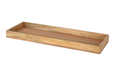 Mango Holz Tablett massiv - 50 x 18 cm - Advents Kranz Deko Obst Servier Schale