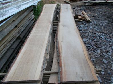 Eichenbrett unbesäumt rustikal Wildeiche Bohlen Regal Board 27-40x2,8cm bis 4m