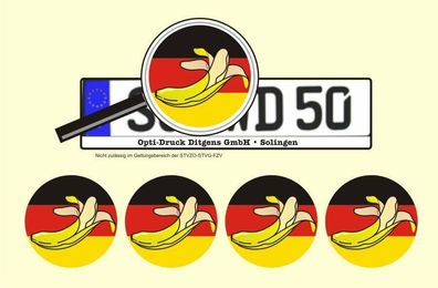 4 x Nummernschild Aufkleber Deutschland Bananenrepublik Germany AU Ersatz Nr. 2626