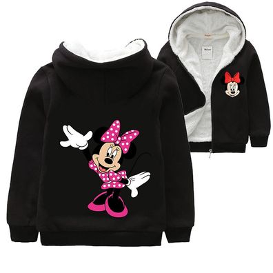 Junge Mädchen Mickey Minnie Zip Kapuzenpullover Plus Velvet Kinder Hoodie Gift