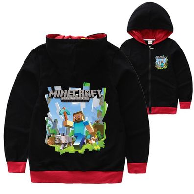 Junge Minecraft Zip Kapuzenpullover Kinder Hoodie Sweatshirts Mantel Geschenk