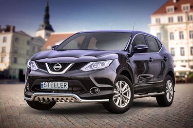 Frontbügel Frontschutzbügel EC MIT Unterfahrschutz FÜR NISSAN Qashqai 2013-2016