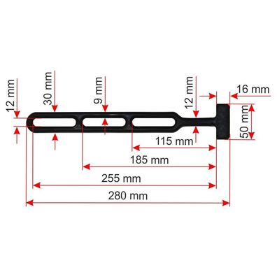 Verstellbare Gummistroppen 280mm schwarz EPDM für Anhänger PVC Plane Netz