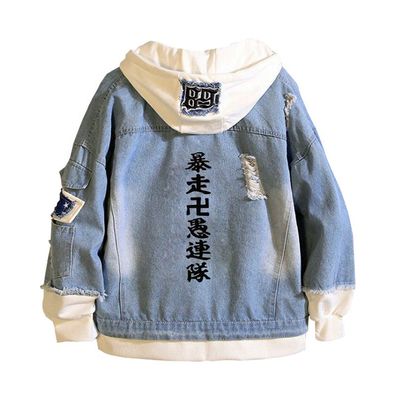 Herren Tokyo Revengers#02 Kapuze Jeansjacke Hoodie Mantel Sweatshirt jacket
