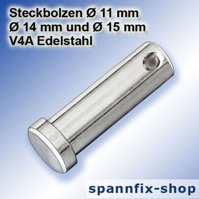 Steckbolzen Ø 11 14 15 mm V4A Edelstahl stainless steel AISI 316 Niro rostfrei