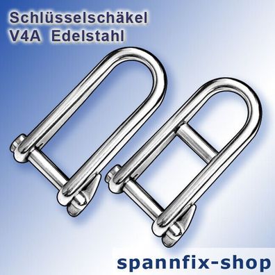 Schlüsselschäkel mit Steg stainless steel AISI 316 A4 Edelstahl V4A