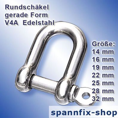 Rundschäkel Schäkel gerade Form A4 Edelstahl Shackle Schnappschäkel V4A Niro