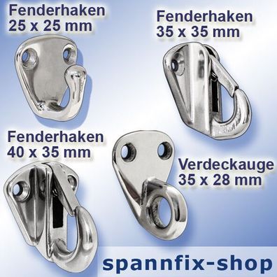 Fender Edelstahl Niro Halter Fenderhaken Verdeckauge Yacht Steel A4 Fenderhalter