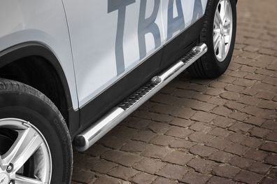 Trittbretter Schwellerrohre Edelstahl TÜV FÜR Chevrolet TRAX 13- D. 76mm