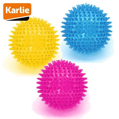 Karlie Ball SPIKE - Hundespiel Apportierspiel Spielzeug TPR Igelball Gummiball